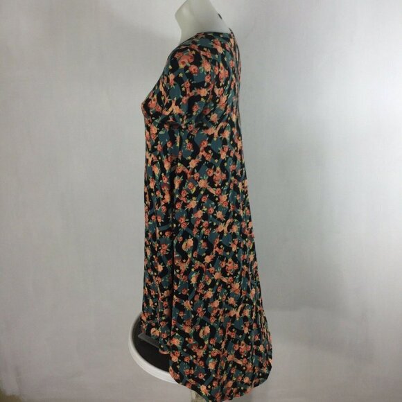 Lularoe Carly Dress Floral Trellis Size XXS T-shirt dress Short Sleeve - Picture 8 of 8